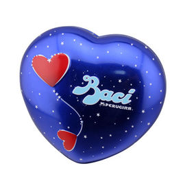 China O metal dado forma coração da caixa da lata do chocolate de Baci pode com cor azul baixa fornecedor