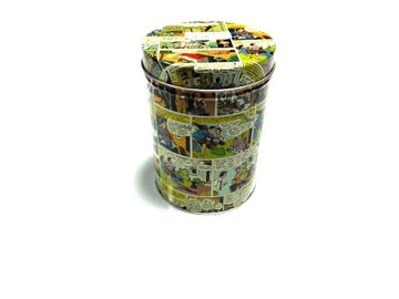 China Cartucho redondo impresso da lata do alimento do folha-de-flandres para o armazenamento da pipoca/especiarias fornecedor