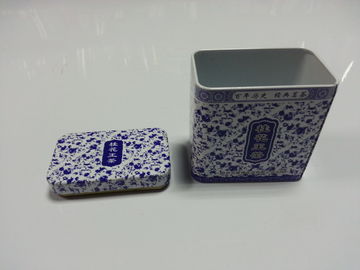 China Metal a caixa azul da placa de lata e branca impressa retângulo da porcelana, folha-de-flandres de 0.23mm fornecedor