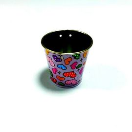 China Cubeta pintada bonito da lata do metal com o punho para especiarias/pipoca fornecedor