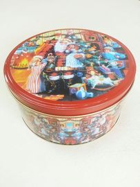 China Folha-de-flandres dos recipientes de armazenamento da lata dos doces do Natal com tampa/tampa fornecedor