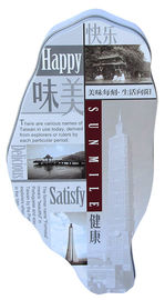 China Recipiente dado forma Mape da lata do biscoito de Taiwan, caixa da lata para o empacotamento do biscoito fornecedor