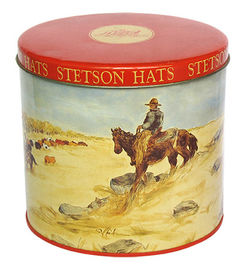 China Recipiente da lata dos chapéus de Stetson para o biscoito que empacota, tamanhos opcionais da caixa do metal do produto comestível fornecedor