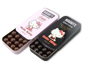 China Impulso e tração pequenos dos recipientes da lata da corrediça do produto comestível para o chocolate fornecedor