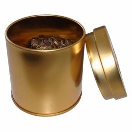 China Recipientes dourados da lata do chá do produto comestível com tampa, diâmetro 65 x 75mm fornecedor