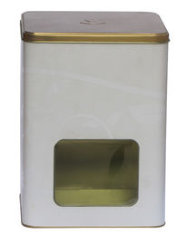 China O ouro relativo à promoção quadrado das latas de lata desapareceu a tampa com janela transparente fornecedor