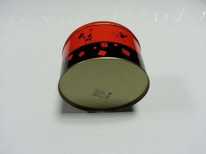 Recipientes coloridos vermelho da lata do produto comestível/lata cilindróida do folha-de-flandres