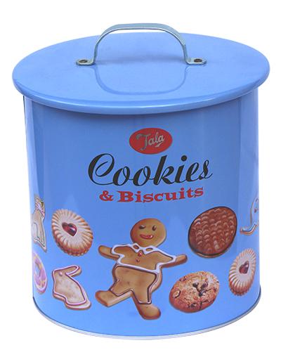 Recipientes da lata do produto comestível dos biscoitos/biscoitos de Jala com o punho na parte superior