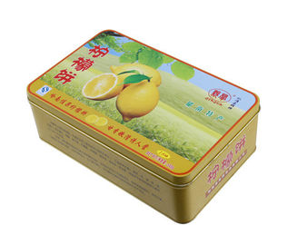 China A caixa da lata do bolo do limão, CYMK imprimiu o alimento do recipiente do metal classificou 0.23mm fornecedor