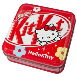 China Forma vermelha do quadrado da caixa do recipiente da lata do metal de Hello Kitty para o empacotamento dos doces e de alimento fornecedor
