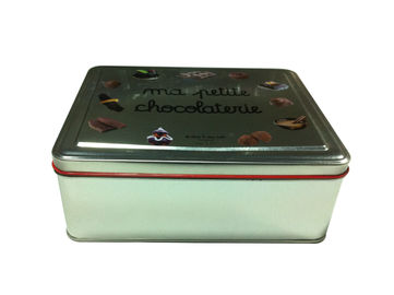China O corpo liso e 4 cores imprimiram a caixa da lata do chocolate, recipiente de empacotamento do metal doce fornecedor