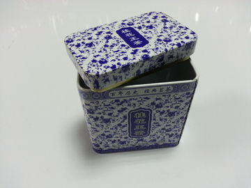 China Caixa azul e branca da porcelana com tampa, armazenamento do chá/presente empacotado fornecedor