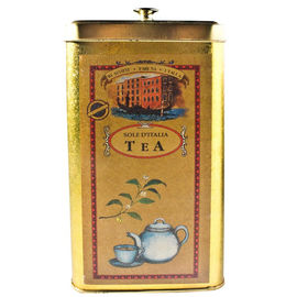 China Lata de lata dourada quadrada dos cartuchos do chá da lata para o empacotamento do chá/café fornecedor