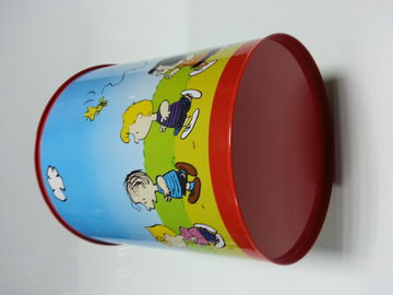 China Cubeta da lata do metal do folha-de-flandres, recipiente colorido impresso do balde do lixo fornecedor