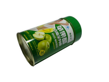 China Metal o círculo verde do recipiente do empacotamento de alimento da lata com tampa/tampa fornecedor