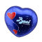 China O metal dado forma coração da caixa da lata do chocolate de Baci pode com cor azul baixa exportador