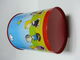 Cubeta da lata do metal do folha-de-flandres, recipiente colorido impresso do balde do lixo fornecedor