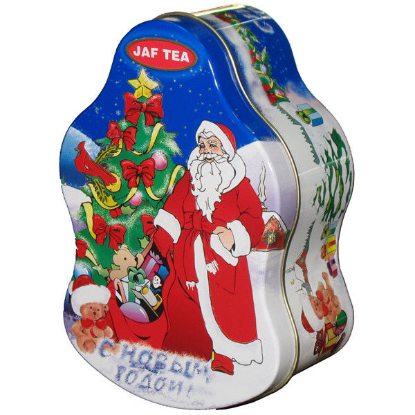 Recipiente por feriados do Natal, caixa feita sob encomenda da lata do metal de Papai Noel